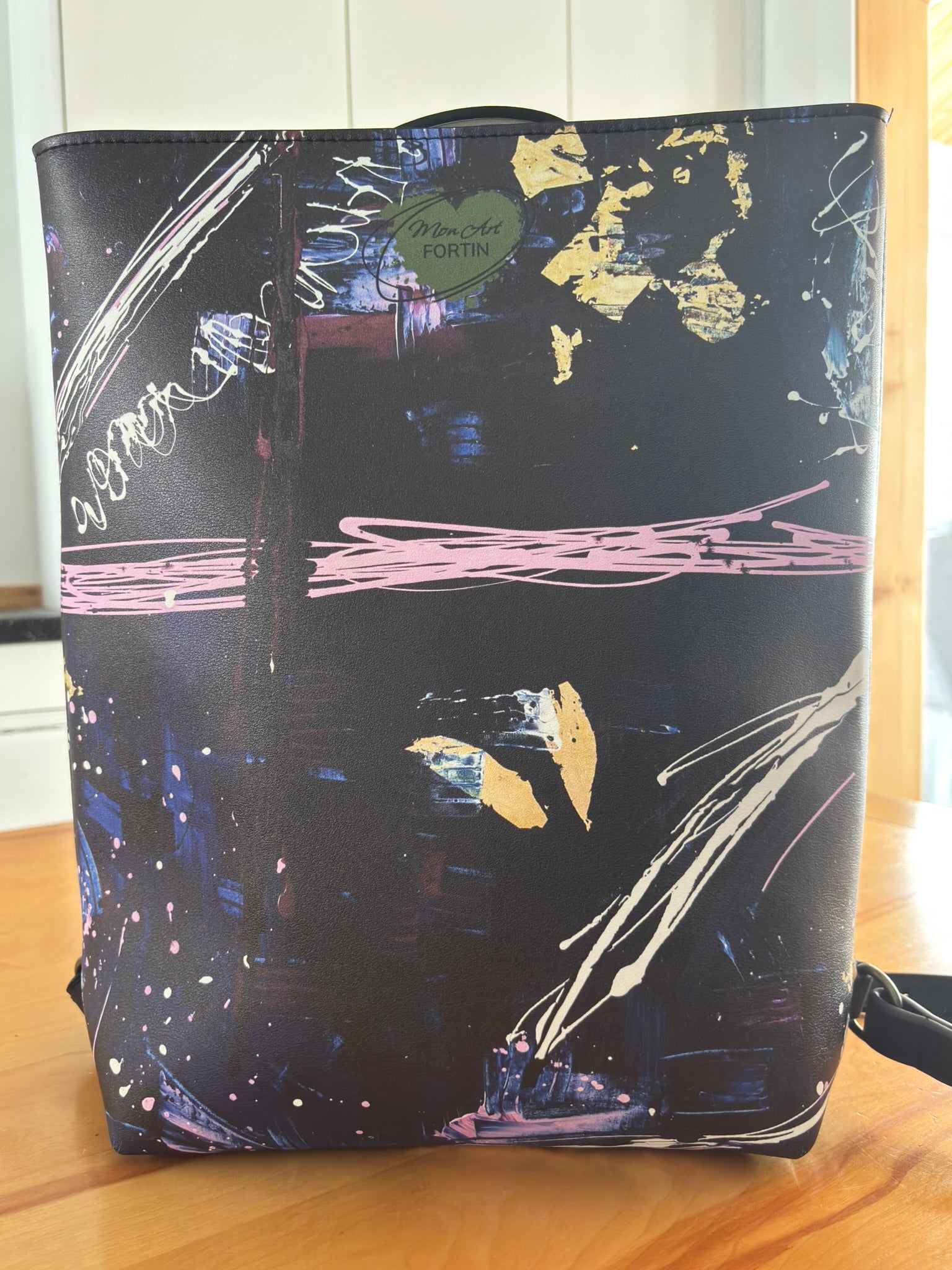 Sac à dos en cuir végane - Tempête cosmique