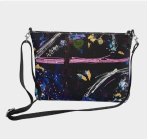 Sac bandoulière cuir végane - Tempête cosmique
